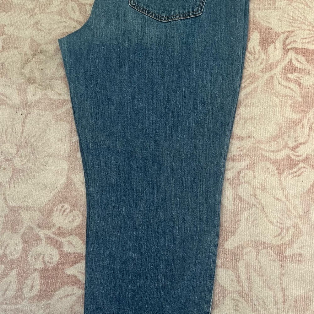 American Eagle Outfitters Ripped Blue Straight Leg Jeans “Tomgirl” - Picture 3 of 6
